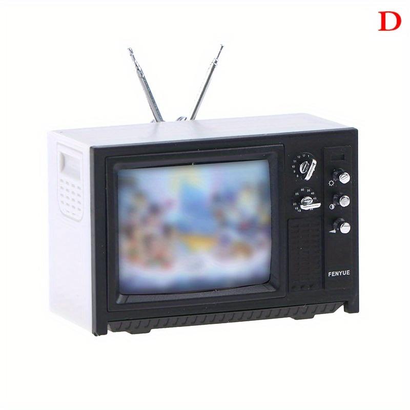 DollHouse Mini Retro TV Toy Ornaments Miniature Simulation Furniture for Living Room Decoration