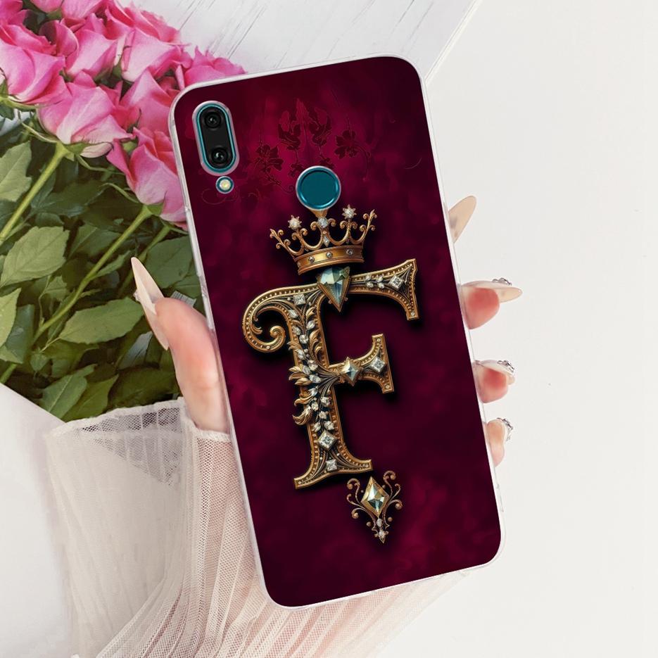For Huawei Y9 2019 Case KM-LX1 JKM-LX2 JKM-LX3 Luxury Crown Letters Cover Soft Silicone Case For Huawei Y9s HuaweiY9 S 2019 Bags