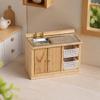 Miniature Furniture Wooden Dollhouse Sink Cabinet with Faucet Versatile