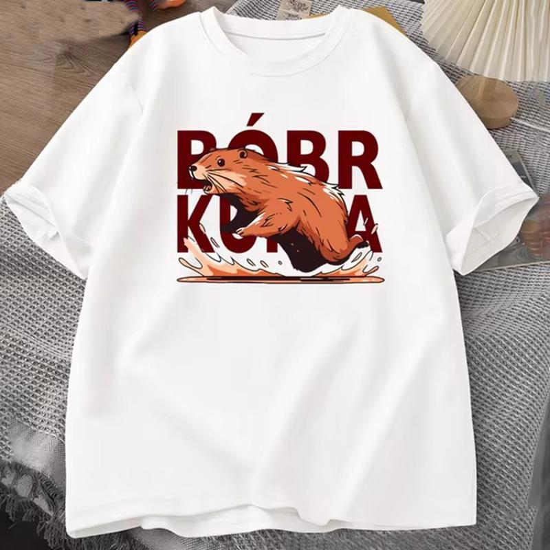Bóbr Kurwa Gladiator cotton T Shirts for Unisex Women The Glory of Rome Graphic T-Shirt Bober Beaver Boberek Tshirt Casual Tees