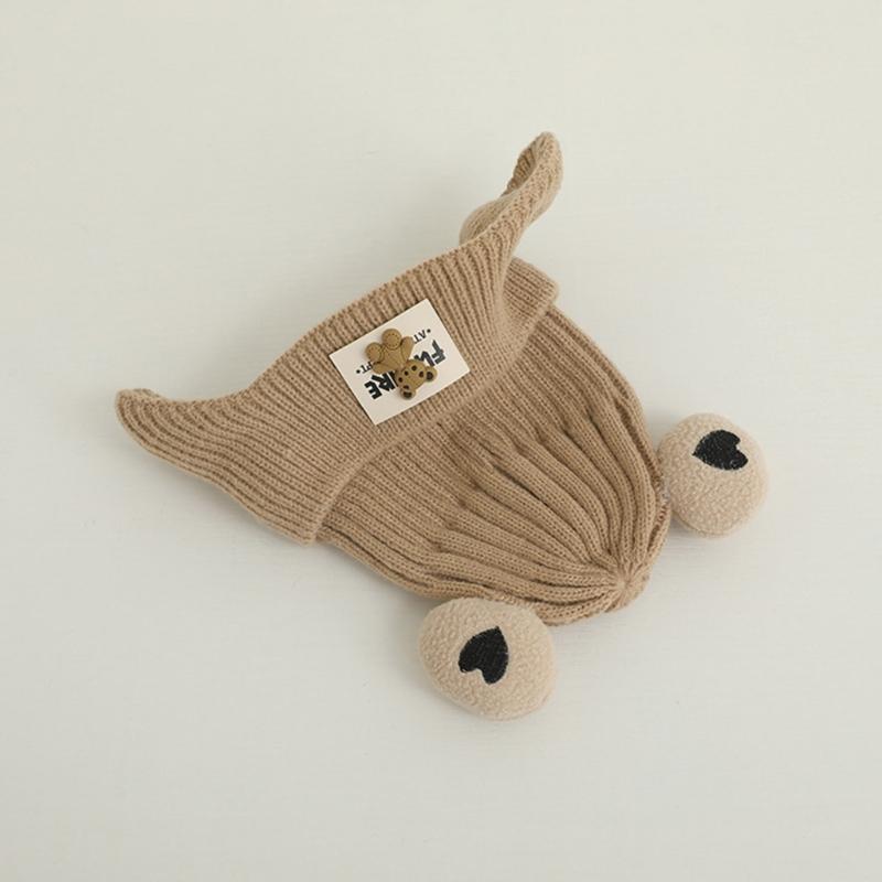 Autumn Warm Baby Knit Hat Cartoon Bear Ear Protections Benaie Cap Soft Knitted Hat Gift for Toddlers Boys and Girls