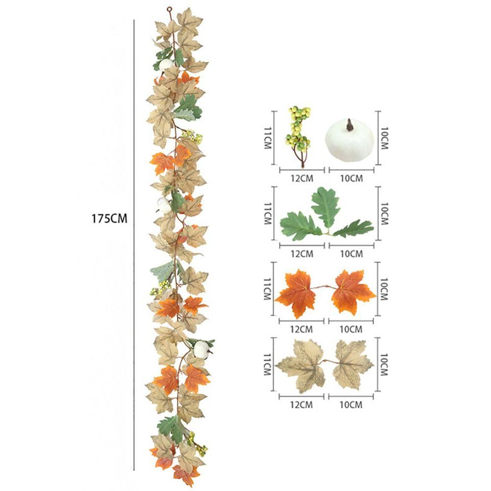 Multicolor Artificial Maple Leaf Garland Mini Pumpkin Hanging Garland Harvest Festival Ornament