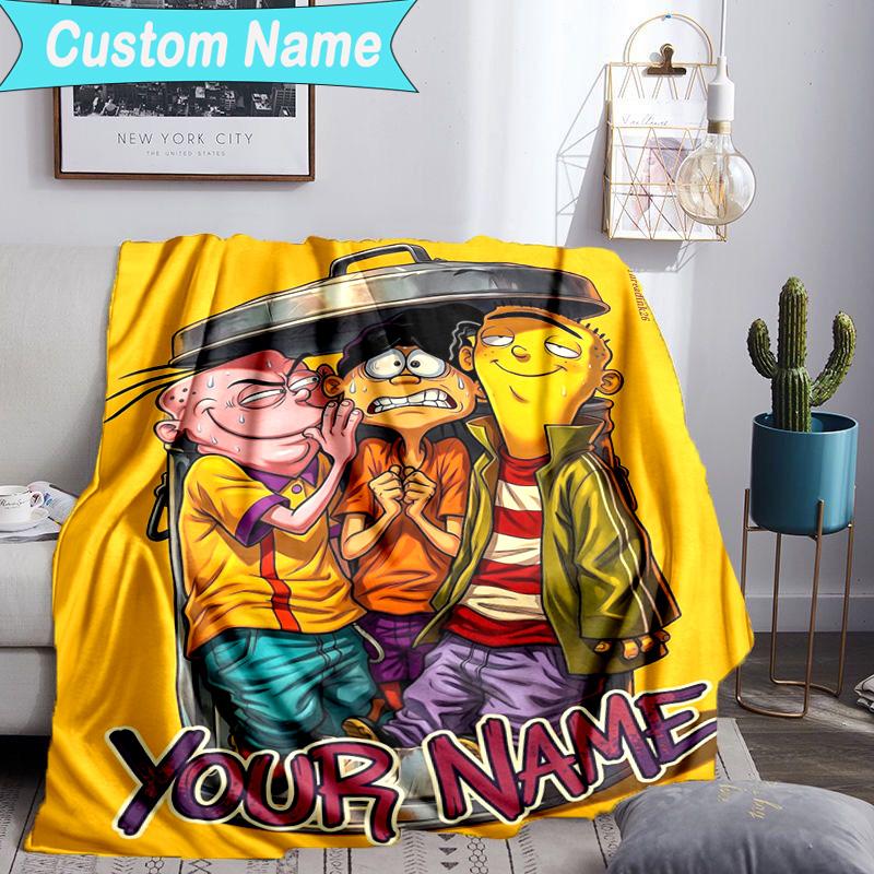 Custom Name Blanket Edd Eddy Adventure Blanket Bedding Blanket for Travel, Camping, Living Rooms, Offices, Sofas, Fan Christmas Gift