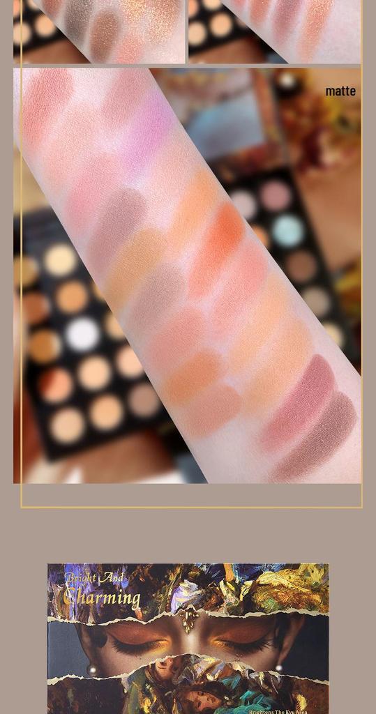 NOVO 40-Color Eyeshadow Palette: Pearlescent, Matte, Glitter, Earth Tones - Ideal for Students & Daily Use.