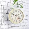 Double Side Wall Clock Dial Diameter 10 Inch Silent Decor Station Round for Patio Balcony