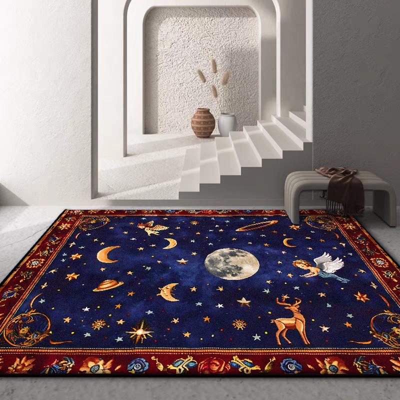 Luxury Starry Sky Design Living Room Carpet Decoration Bedroom Bedside Fluffy Plush Rug Lounge Children Non-slip Floor Mat Soft