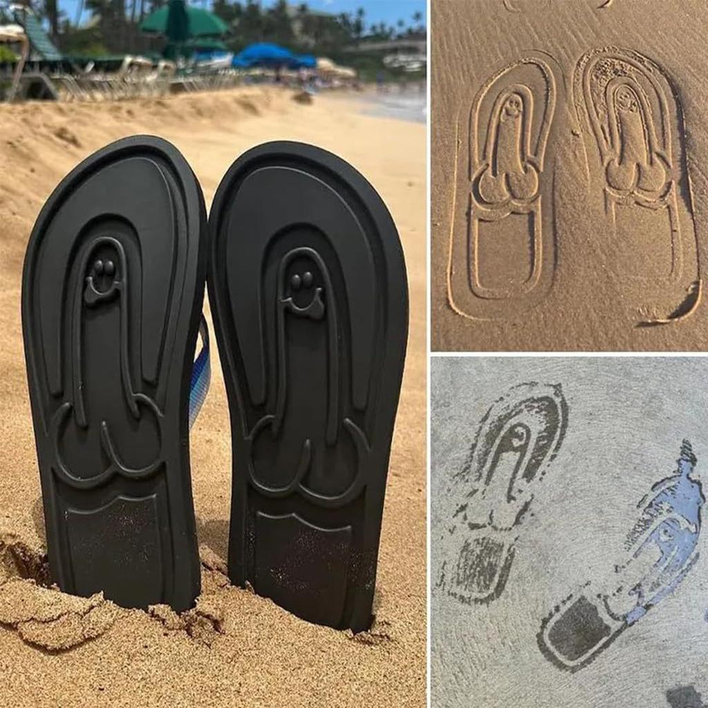 Hidden Bottom Pattern Slippers Interesting Slippers Comfortable Outdoor Beach Shoes Slippers