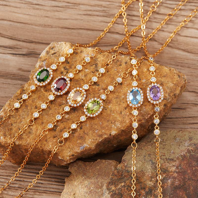 Color Treasure Jewelry Natural Garnet Topaz Peridot Citrine Bracelet Women