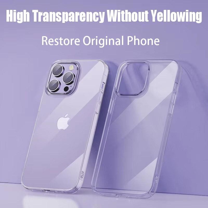 Διάφανη θήκη τηλεφώνου για iPhone 16 11 12 13 14 15 Pro Max Soft TPU Silicone for iPhone XS Max XR 8 7Plus Clear Case Back Cover