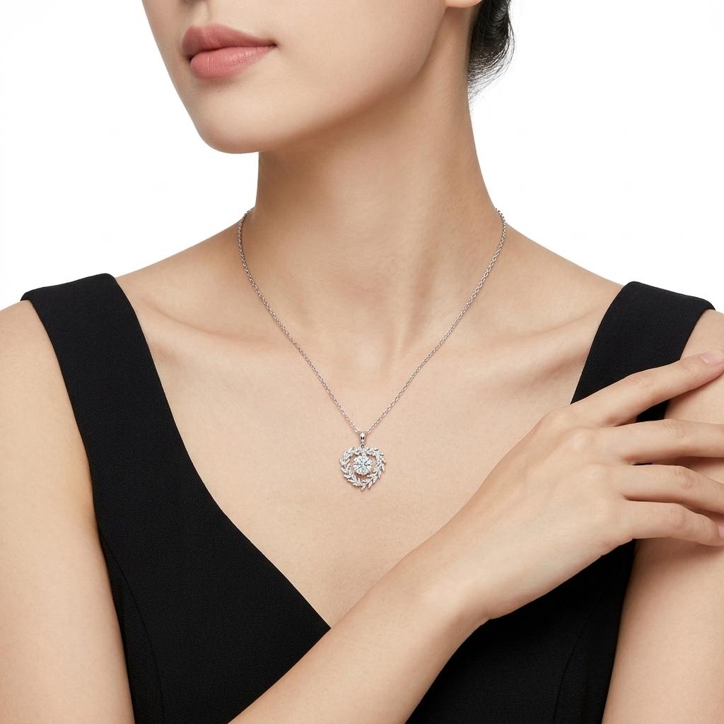Romantic Three Stone Pear Round Heart Cut Moissanite S925 Silver VVS GRA Certified Daily&party Wear Dainty Drop Pendant Necklace