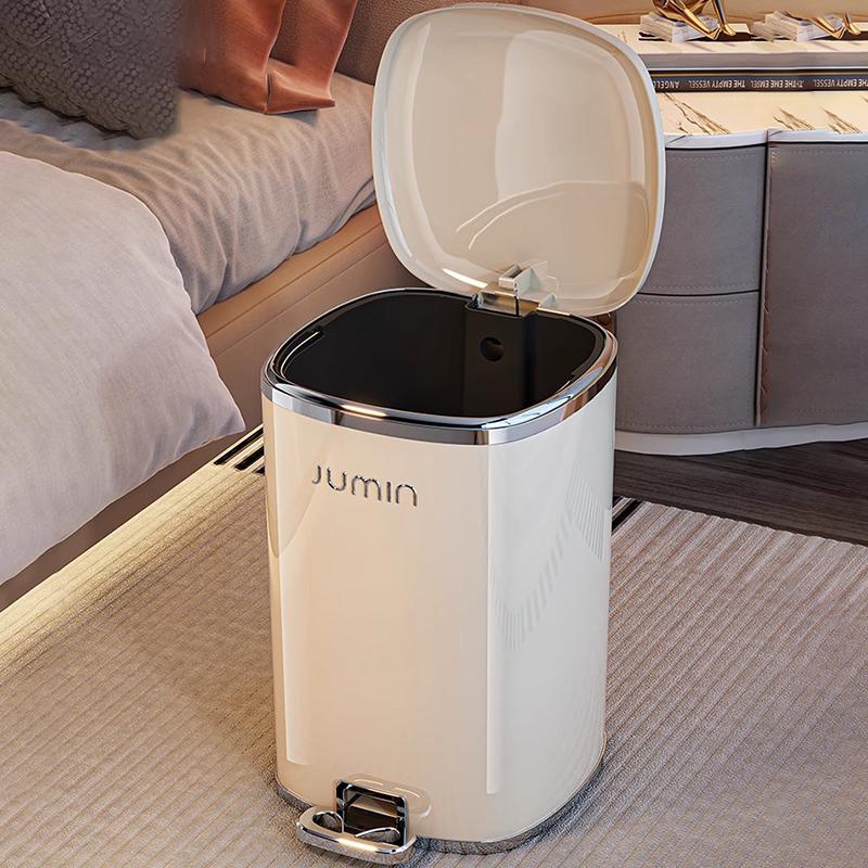 Pedal Trash Can Bathroom Litter Bins Kitchen Luxury Food Waste Disposal Bin Living Room Large Storage Garbage Can Accessories