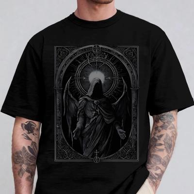 Shadow Of Death Goth Horror T-Shirt Unisex Punk Graphic Tee Gothic Grunge Metal Shirt Emo Alternative Clothing Goth Gift For Him