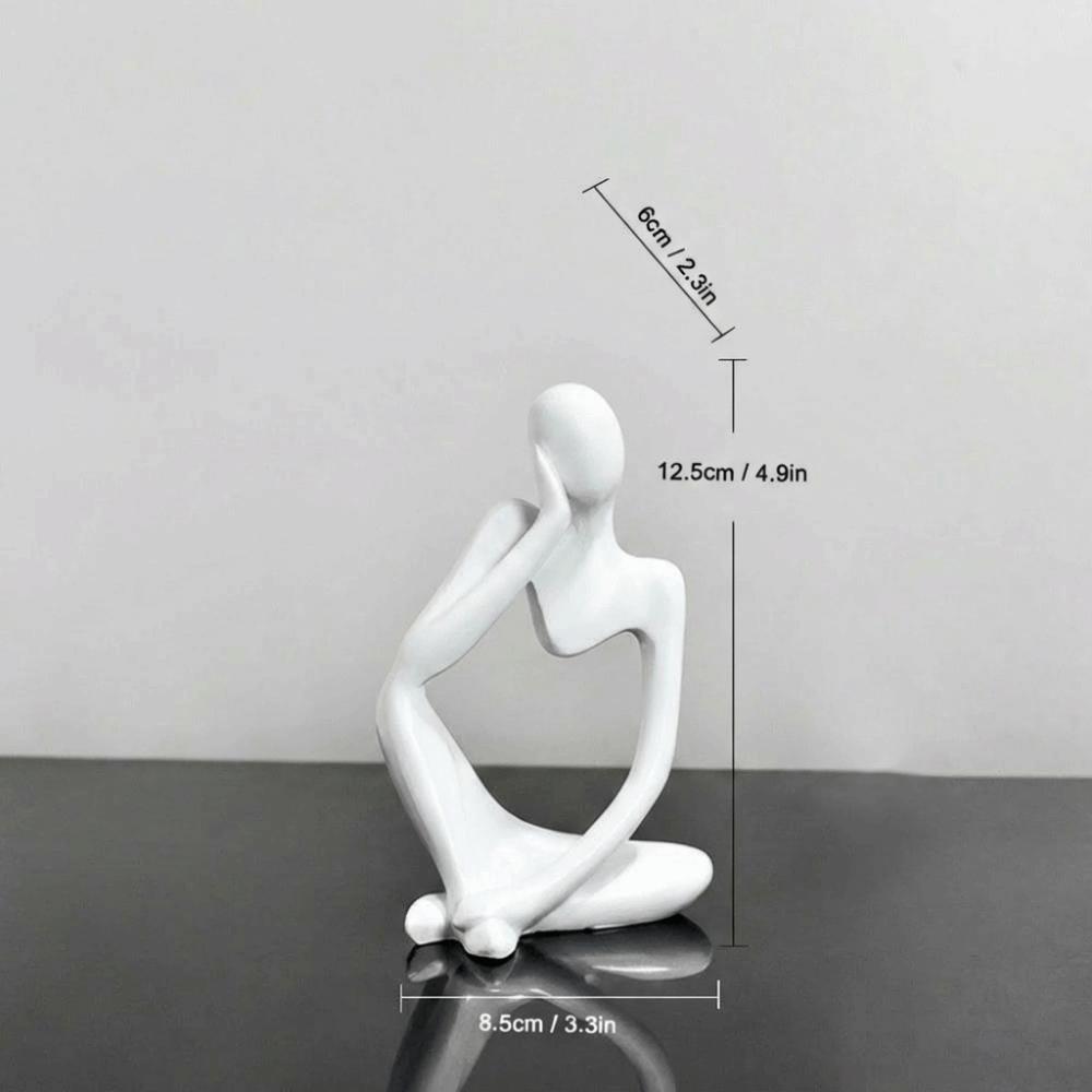 Moderne Der Denker Statue Sandfarbe Schreibtisch-Display-Ornamente Lese-Dekor