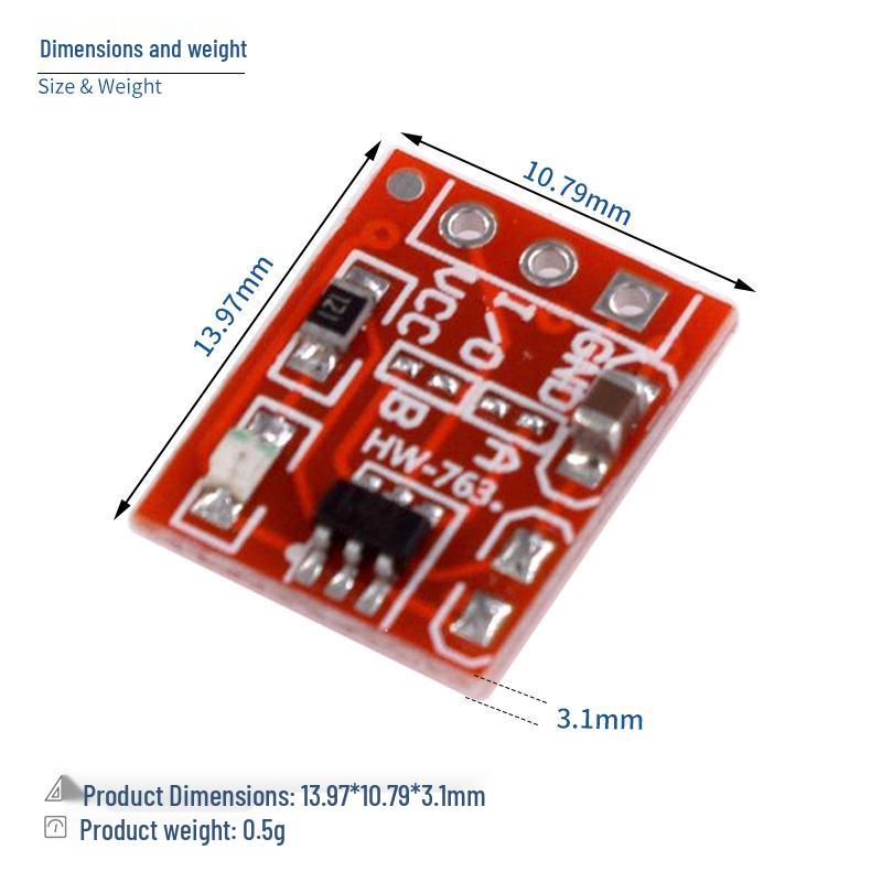 TTP223 Capacitive Touch Switch Module - Self-locking Jog, Single Channel Board