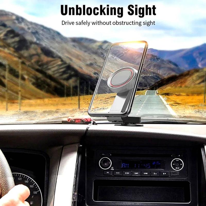 Foldable Car  Magnetic  Phone  Mount  Holder 360 Degree Rotation Independent Chassis Adjustable For