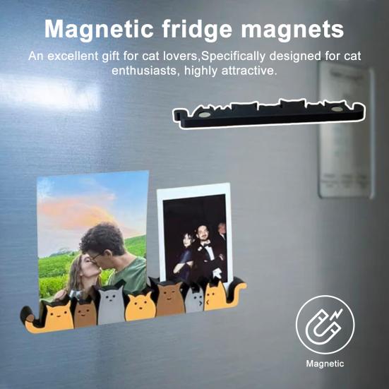 1/2Pcs Cat Refrigerator Magnet Photo Holder Home Office Kitchen Whiteboard Locker Fridge Kitten Magnetic Decoration Ornament