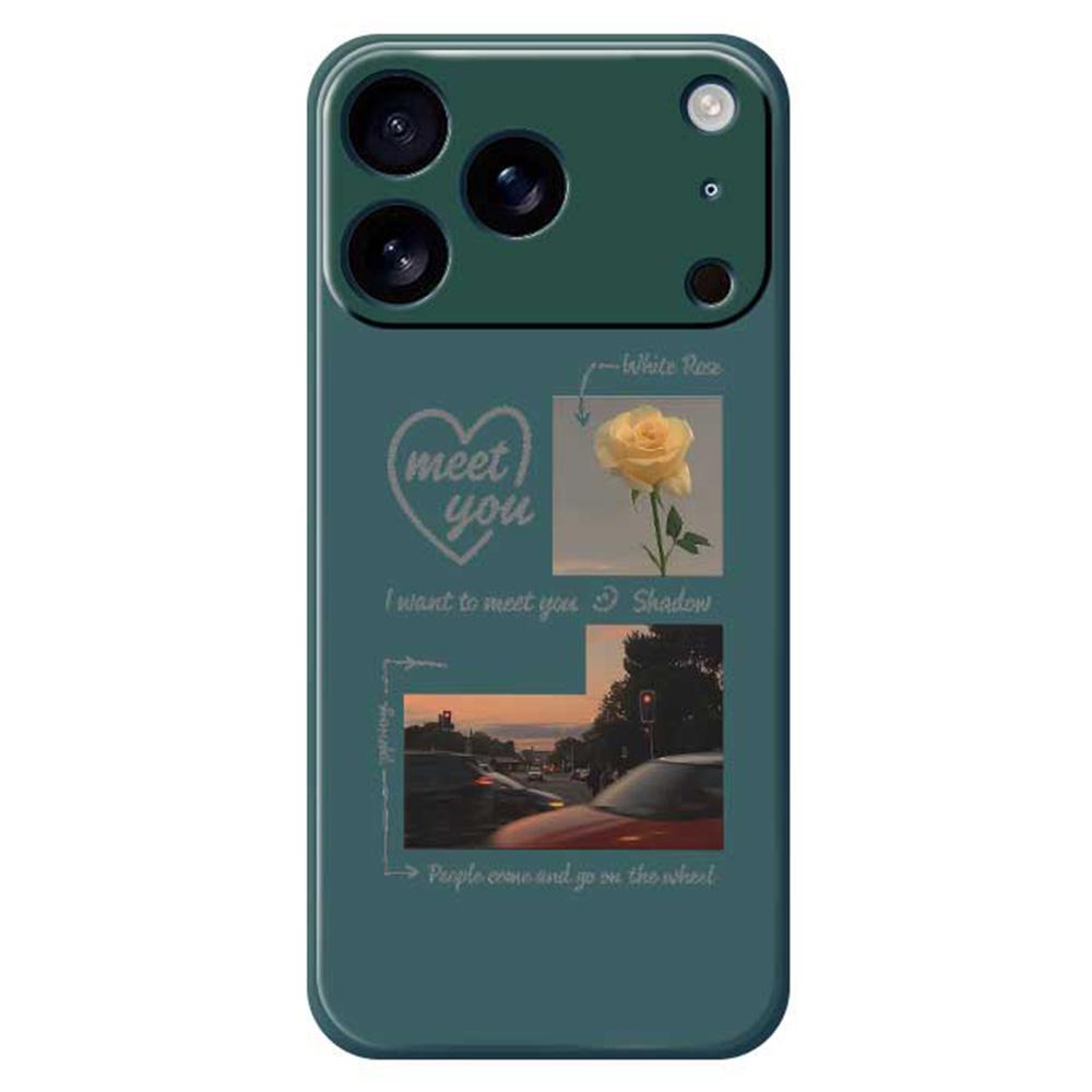 For iPhone 17 Pro Max Case Meet You Photo Pattern Printing Straight Edge TPU Phone Back Cover
