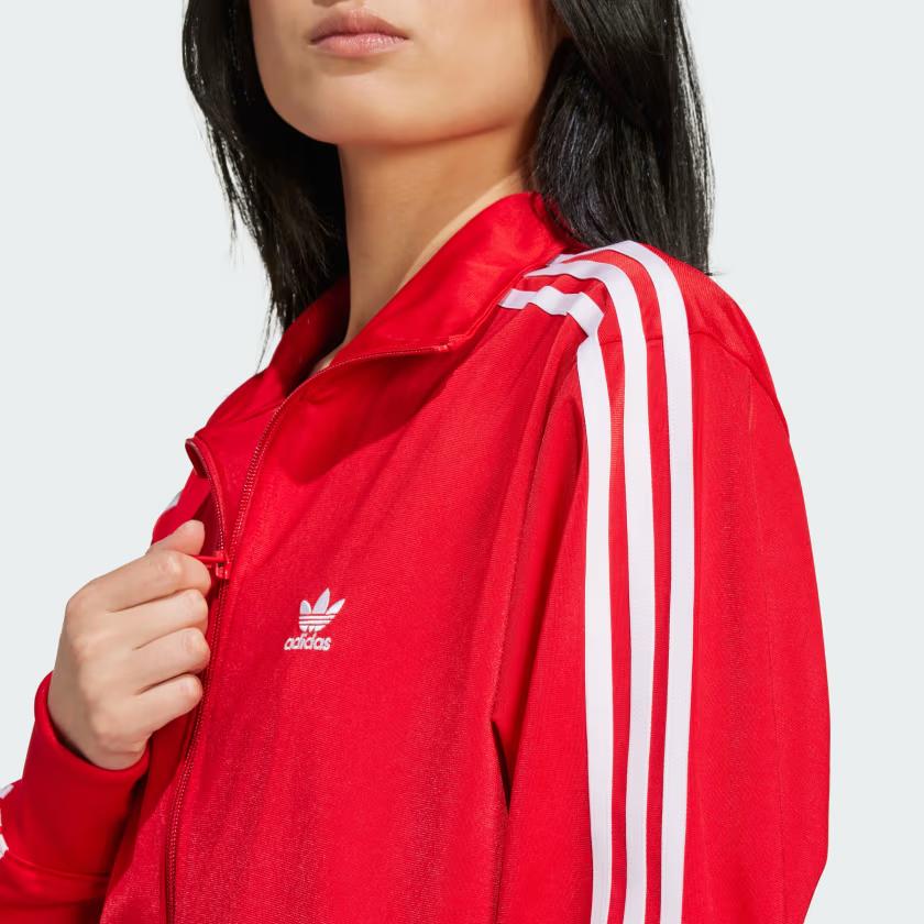 Adidas Originals Adicolor Classics Loose Firebird Track Jacket With Three-Stripe Contrast Collar Women Tops Red IP0602