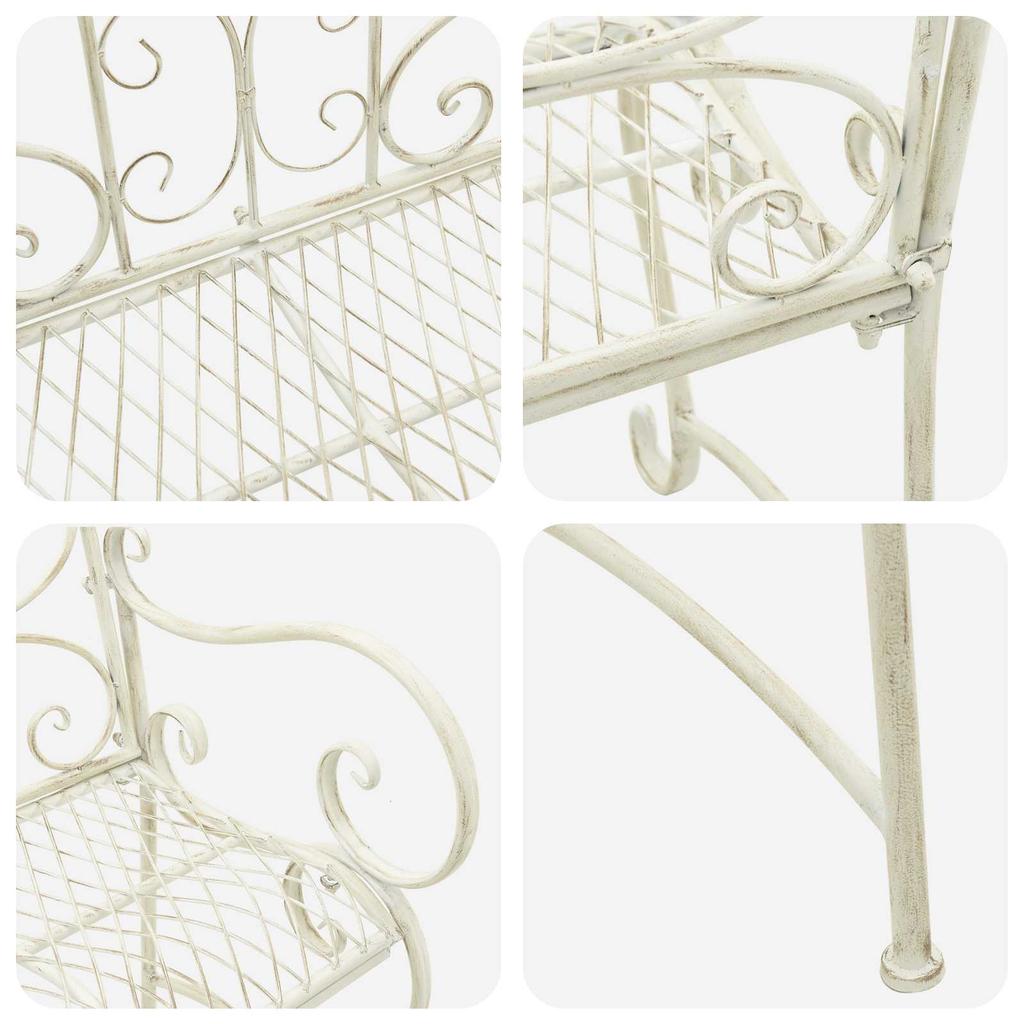 Garden Bench 2 Seater 114 x 56.5 x 90 cm Steel Antique White