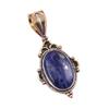 Pietră prețioasă Sodalit Natural 925 Argint Sterling Solid Bicolor Pandantiv 1.50'' p0n23