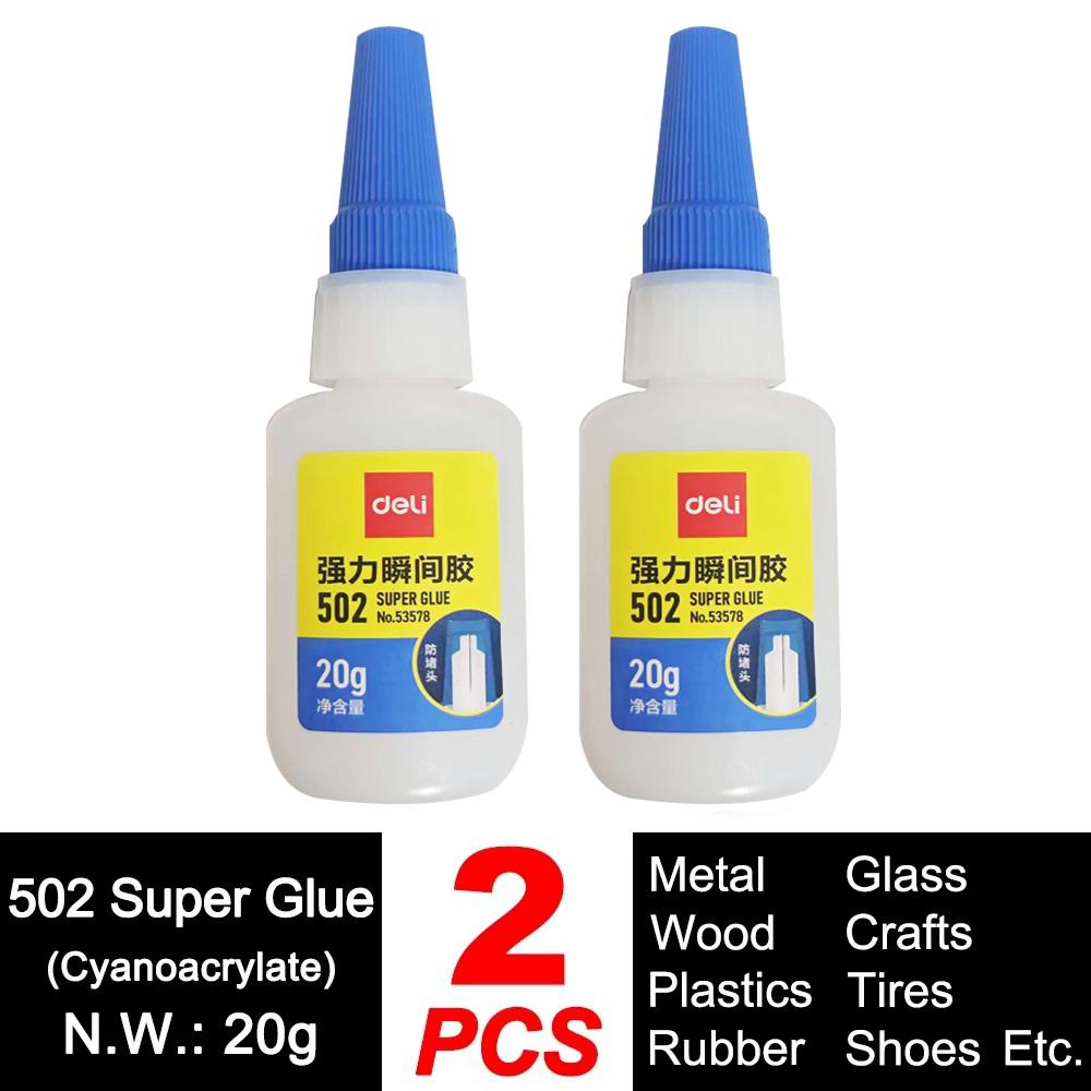 Deli 502 Super Glue Professional Strong Fast Instant Adhesive Cyanoacrylate Hardware Metal Cars Wood Craft Hobby Seconds Bond