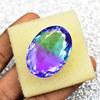 Bi-Color Sapphire Lab Created Oval 34x24 Mm Certified Beautiful Loose Gemstone