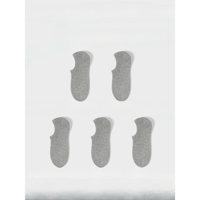 5 Pairs of Female Summer Cotton Ultra Thin Breathable Can Not Fall Off with Anti Odor Sweat Absorption Mesh Invisible Socks