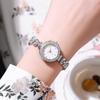 Ladies Rhinestone Bracelet Watch Luxury Quartz Watch Round Dial Elegant Wristwatch for Work Party Date