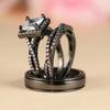 Charm Couple Rings Men Stainless Steel  Rhinestones Zircon Women Wedding Band  Set Valentine Day Jewelry