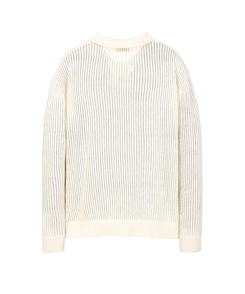 IL CORSO Mesh Collar Knit Ivory