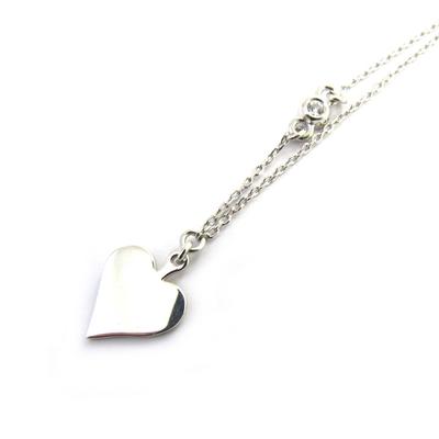 [N2863] - Silver 'Jeux De Cartes' Silver (rhodium-plated) Heart Necklace - 10x10 Mm