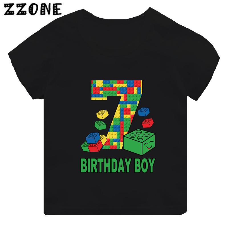 Master Builder Blocks Building Number Bow Print Boys Clothes 1 2 3 4 5 6 7 8 9 Years Birthday Kids T Shirt Baby Girls TShirts