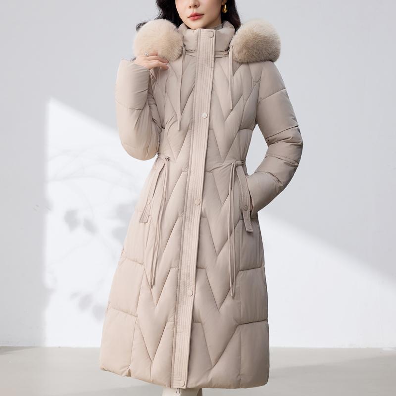 Fashion Woman Long Parkas Winter Coats Hooded Faux Fur Collar Thick Warm Overcoat Women's Jackets