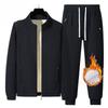 Men's   Winter  2-piece Suit Lamb Fleece Sports Suit  Casual Sweater Plus Velvet Thickening Warm Winter Dad 2-piece Suit