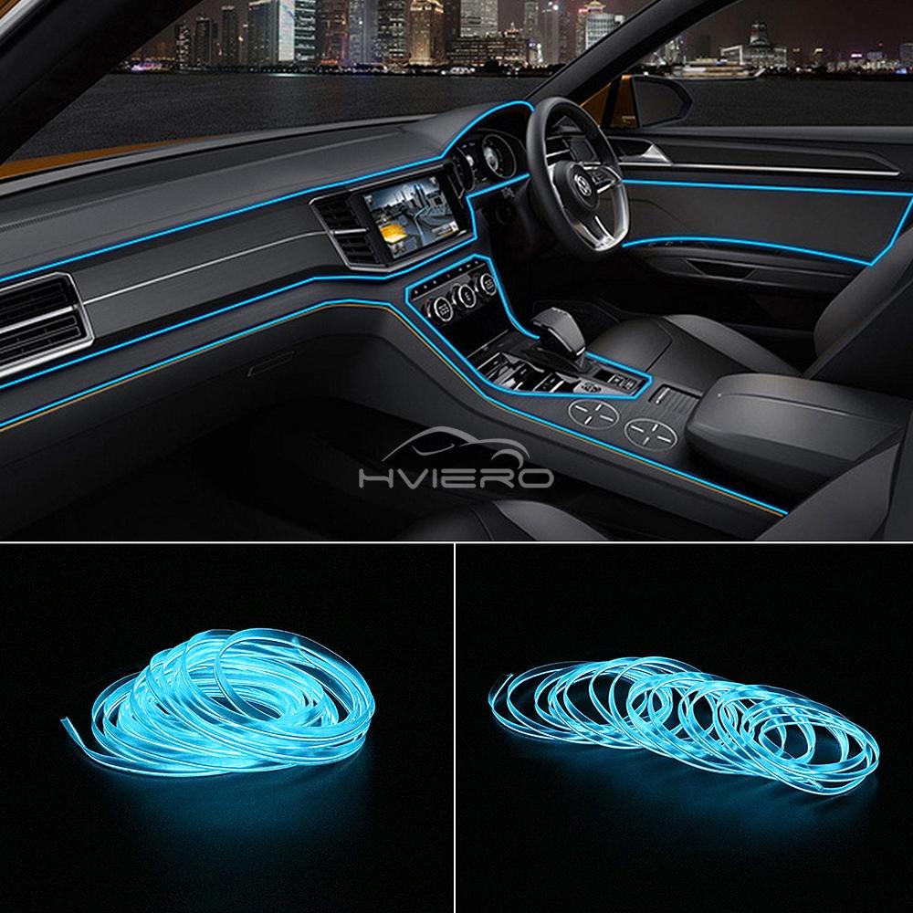 Hot Sale 1/2/3/5M Car Interior Lighting LED Door Strip Decoration Garland Wire Rope Tube Line Flexible Neon Lamps Bar USB Drive