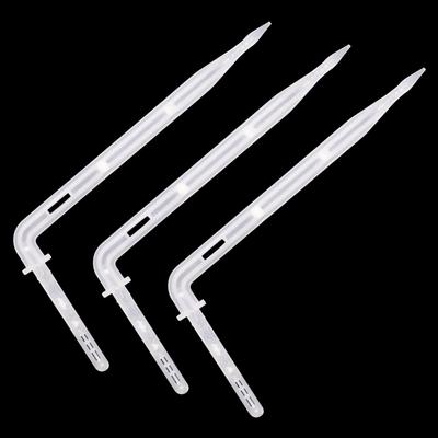20 PCS White Drip Emitter Curved Arrow Dripper Plants Bend Sprinklers Micro Irrigation System Connectors for 4/7mm Hose