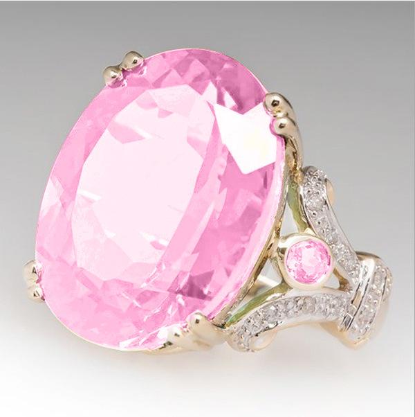 

Женское кольцо с крупным камнем и позолотой, массивное кольцо, бижутерия Size 11