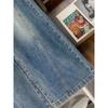 Dimanaf 2025 Plus Size Autumn Blue Basic Elastic Jeans Women Loose Denim Wide-leg Pants Big Casual Pants 6XL