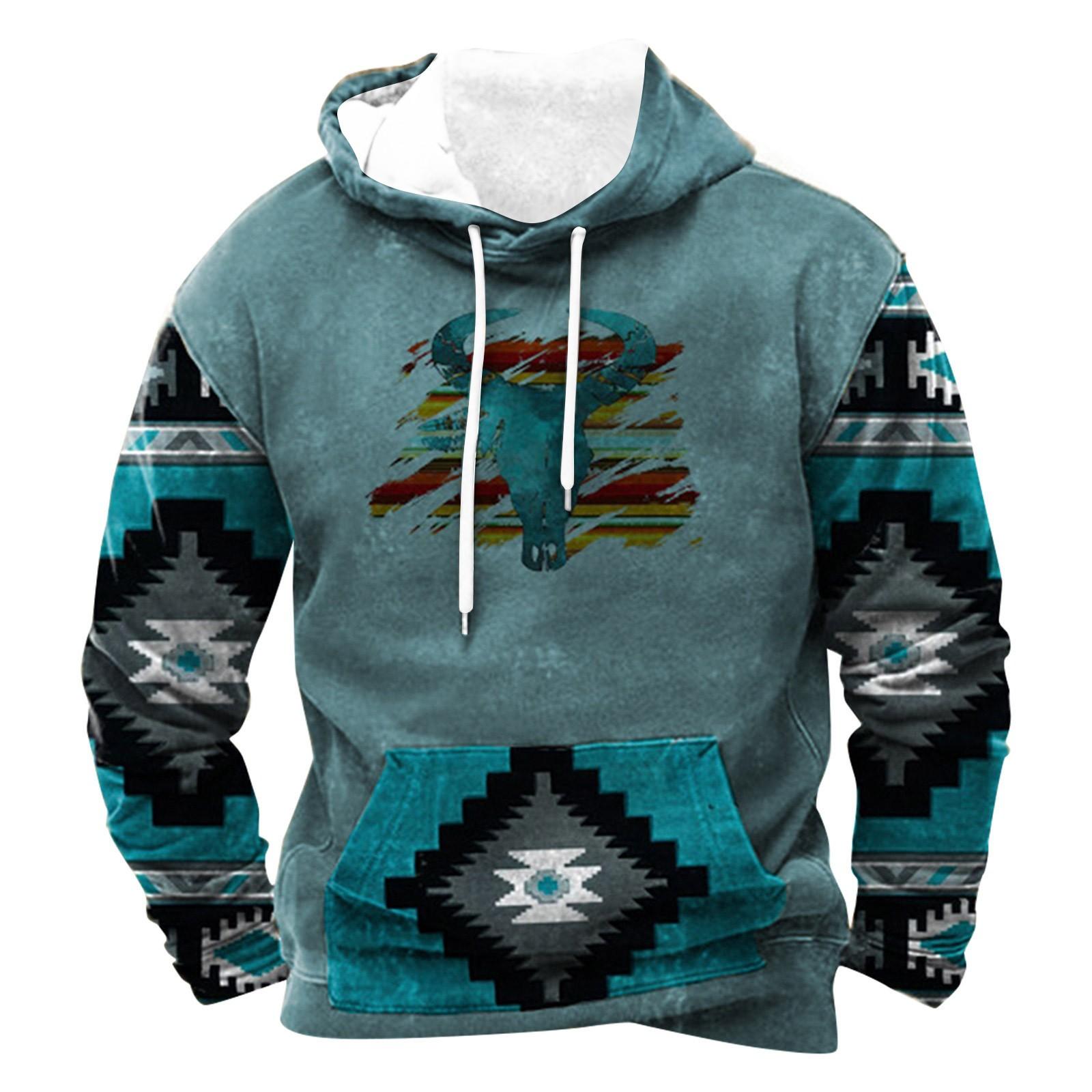 Модный свободный мужской и женский свитер с капюшоном с длинным рукавом и принтом L