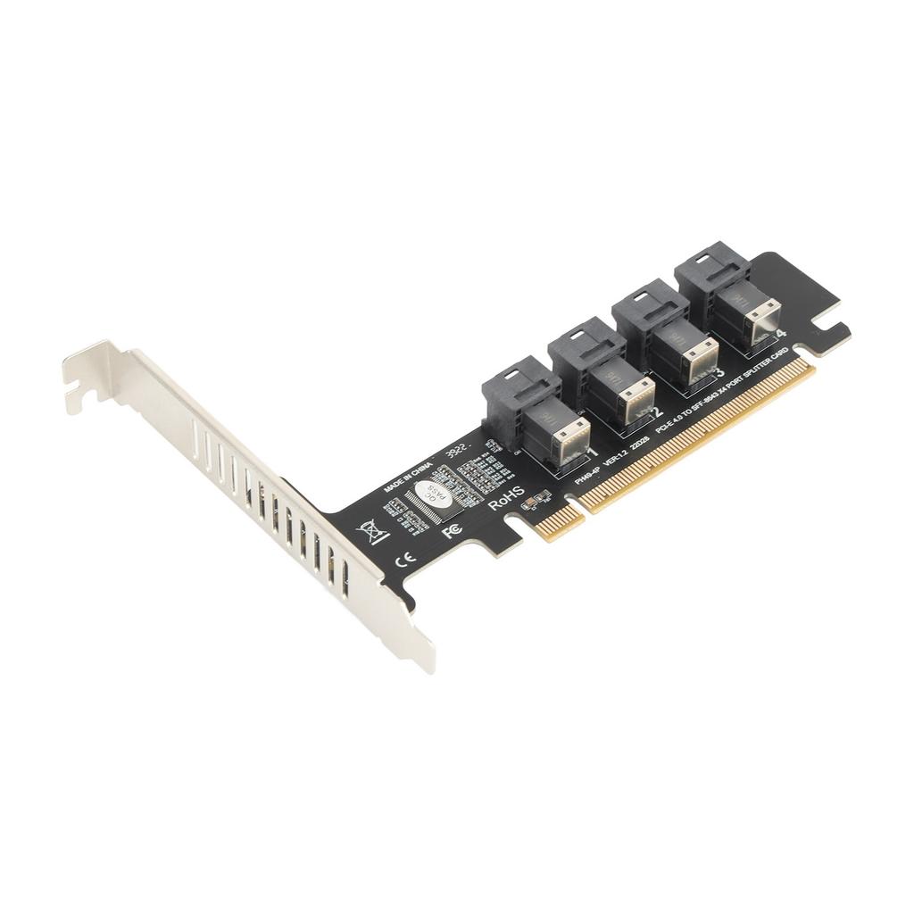 PCIE To U.2 Adapter Card PCIE X16 To 4 Port U.2 NVME SFF8643 SFF8639 PCIE Split Expansion Card with LED Indicator