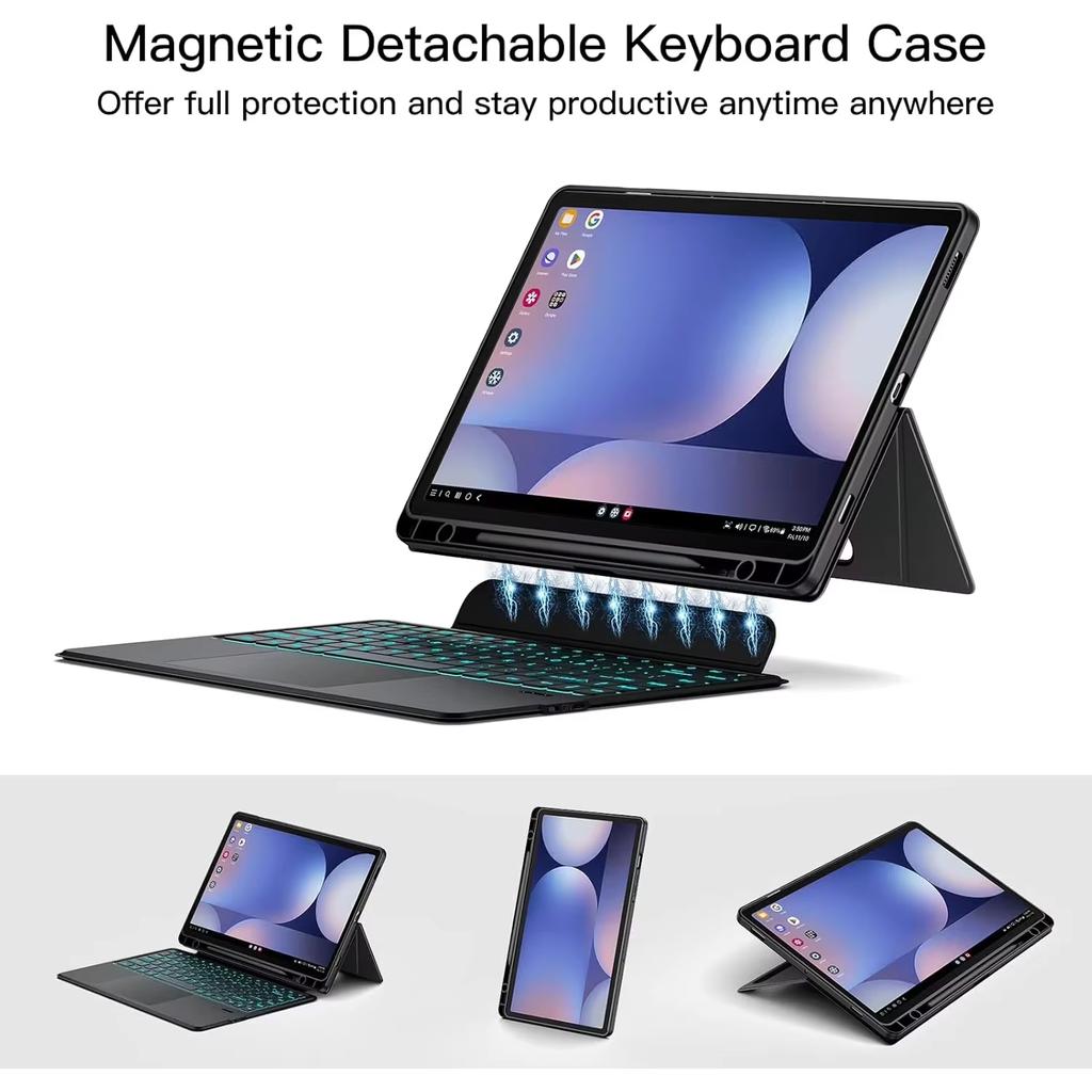 Detachable Case With Keyboard For Samsung Galaxy Tab S11 Ultra 14.6",Backligt Keyboard Cover For Samsung Galaxy Tab 11''/12.4''