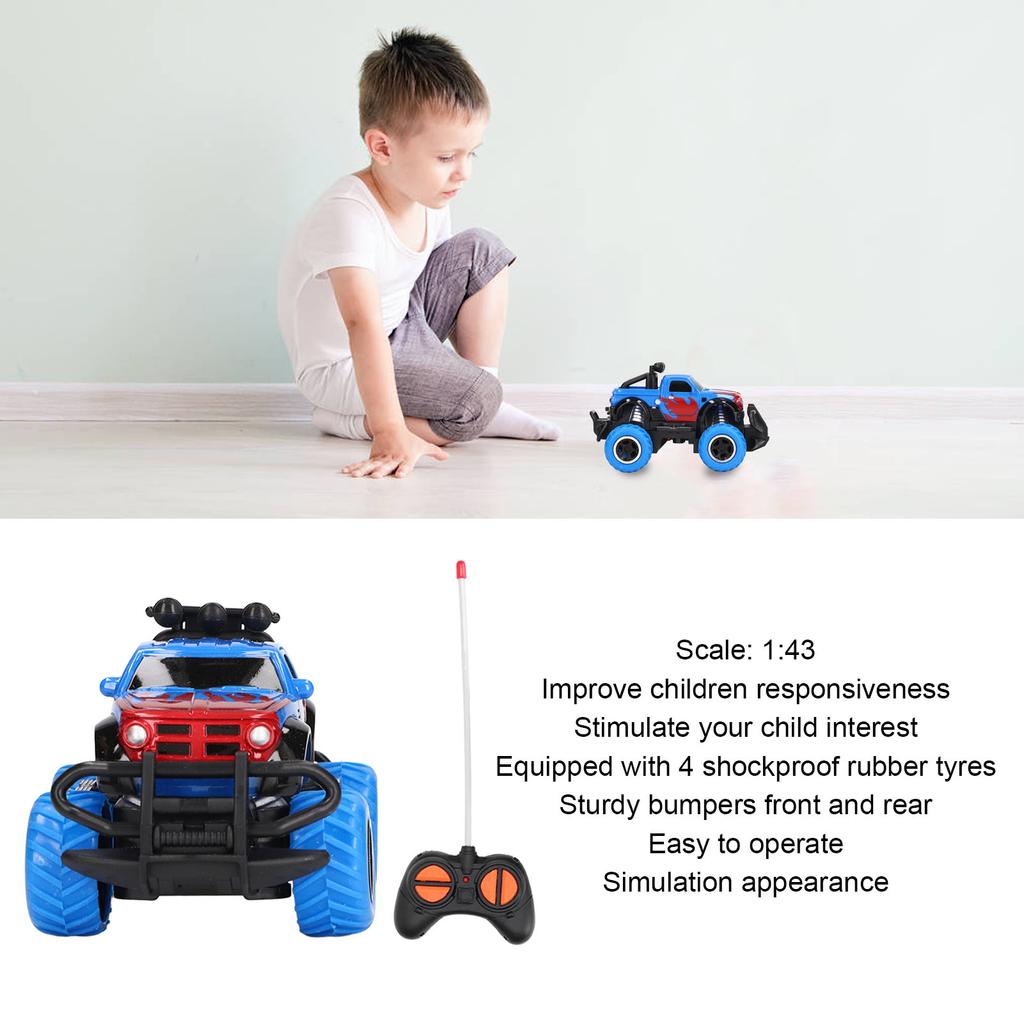 1:43 Remote Control Off Road Vehicle Sturdy Bumpers RC Car Birthday Gift for 3 Yrs Old