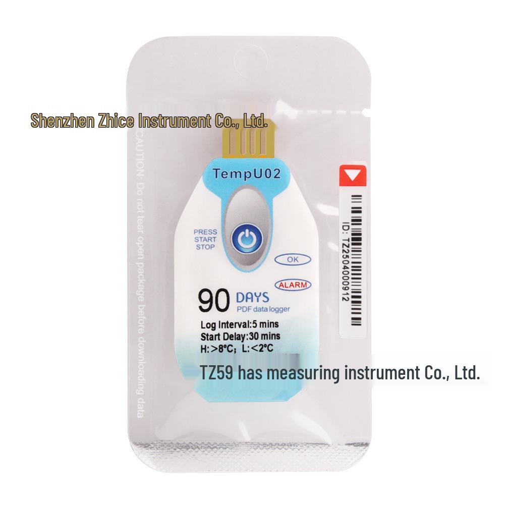 120-Day Disposable Temperature Logger for Cold Chain Transport, Refrigerated Trucks, and Medical Drug Recording with PDF Report