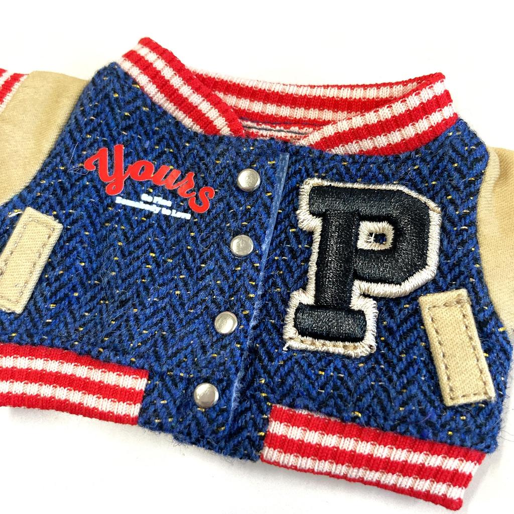 Blouson im Vintage-Stil für Plüschtiere (10-15cm), Plüschkleidung, Kigurumi-Zubehör, Otaku-Aktivitäten, Puppenmaskottchen, K-Pop-Puppenkostüm [Gebraucht]