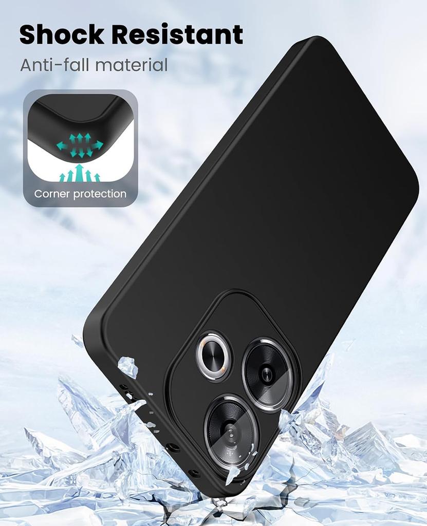 Matte Silicone Soft Phone Case For Xiaomi POCO F6 F X6 X Pro F4 F3 GT G Solid Black Slim Full Ultra Thin Back Cover