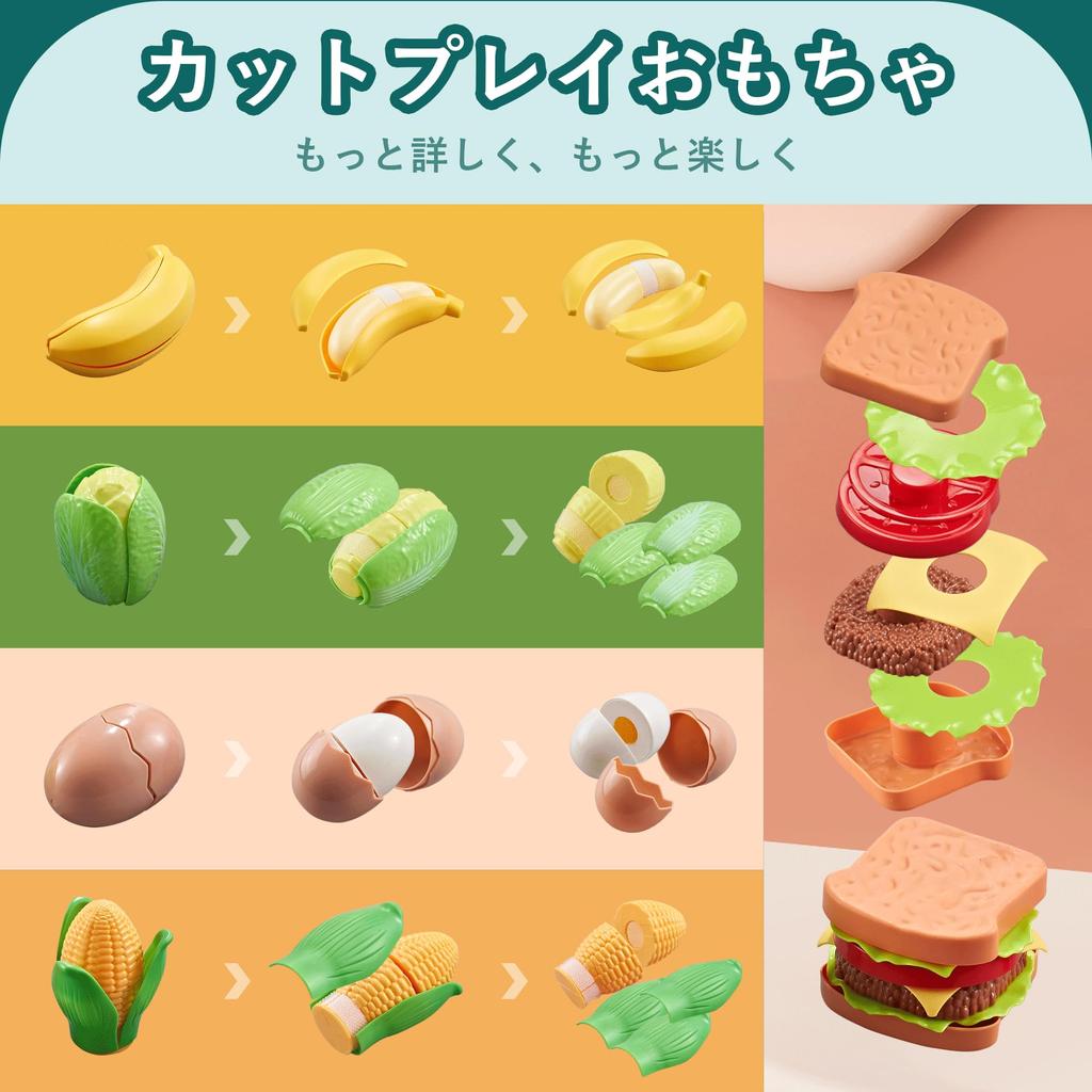 MIRAIMAX Pretend Play Food Set for Kitchen Picnic Toy with Food Kids Kitchen Includes Fruit Vegetable Cutting Gift for Boys and Girls Ages and Role