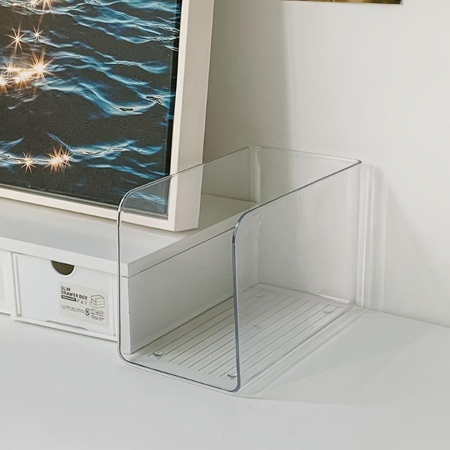 1pc Plastic Book Stand Organizer with Multiple Compartments - Clear Desktop File Holder for Office, Home, Bookshelf Decorations