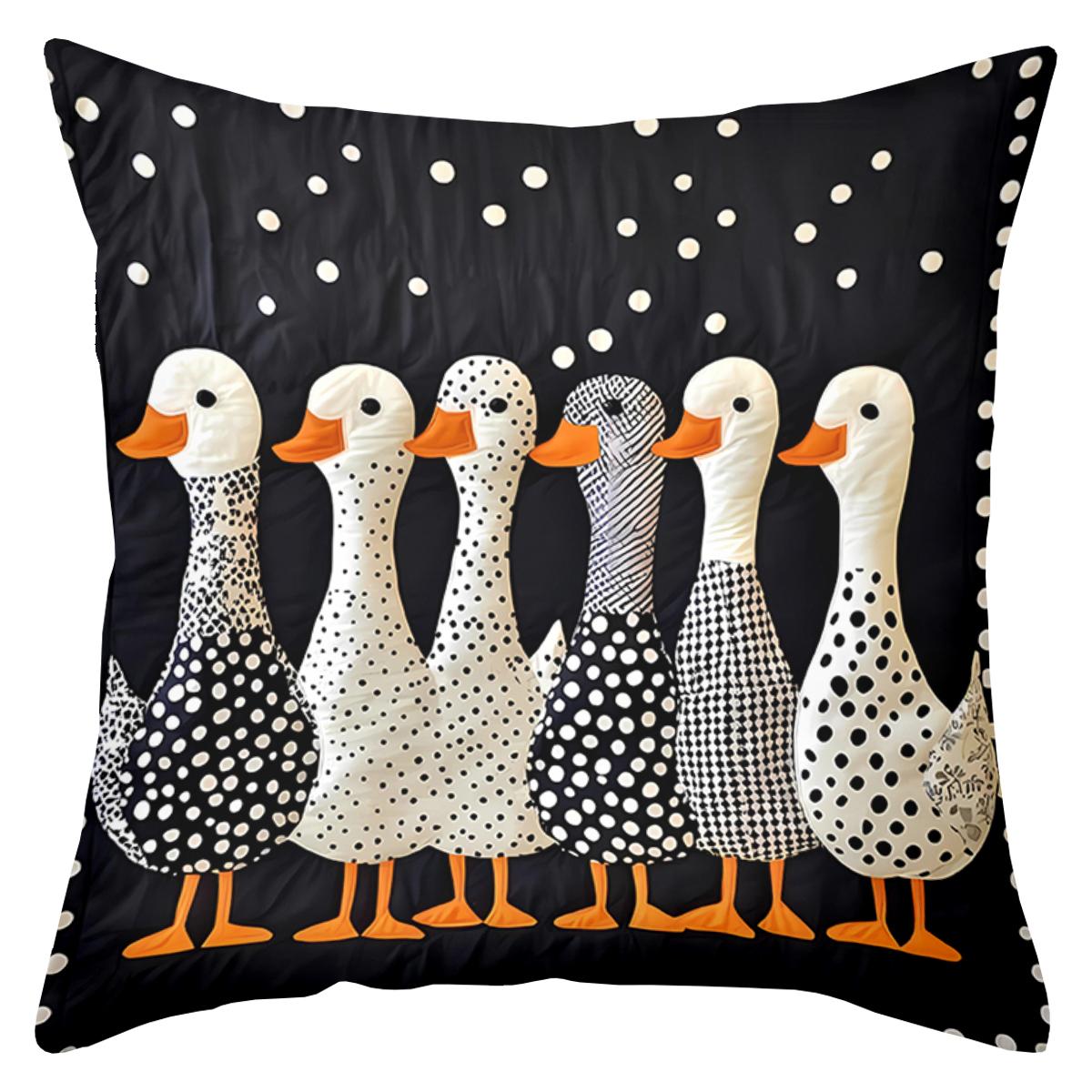 

1 pillowcase 2D flat printing Ducks Pattern Pillows 2D Flat Printed Polyester pillowcase sofa decorative cushion cover 45x45cm