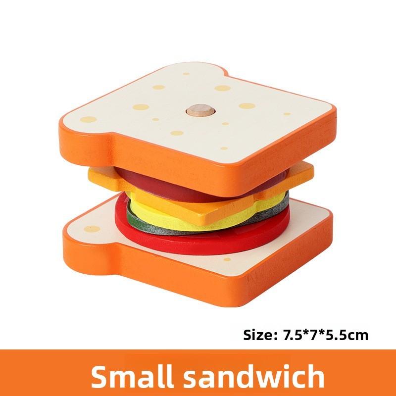 Kids Food Wooden Set With Sandwich And Burger For Interaction Play Learning And