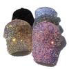 Fashion Ladies Full Sequin Decor Trucker Cap, Shiny Mesh Back Peaked Hat, Adjustable Sun Protection Baseball Hat for Outdoor Vacation